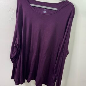 St. John's Bay Long Sleeve Crewneck Top - Plum